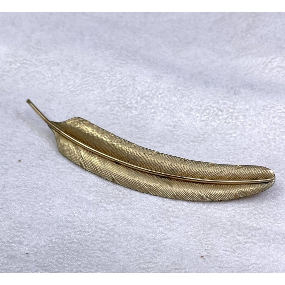 Vintage Signed SB Silverman Brothers 12K Gold Filled Feather Brooch